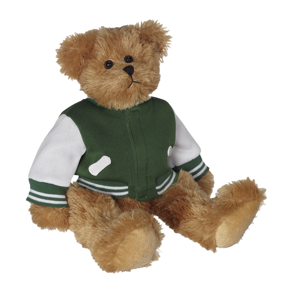 Bearwear Varsity Letterman Jacket - Green with White Sleeves